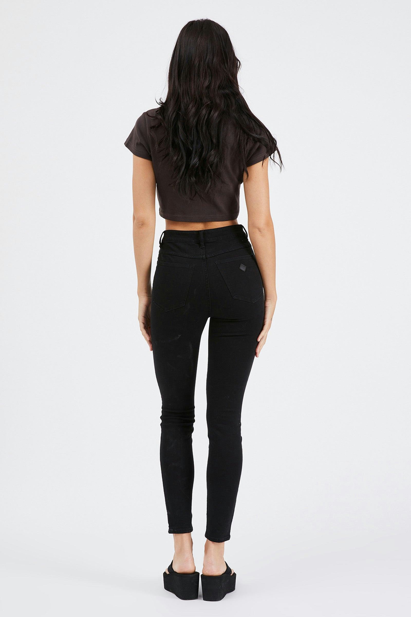 Buy High Skinny Ankle Basher Black Magic Online | Abrand Jeans
