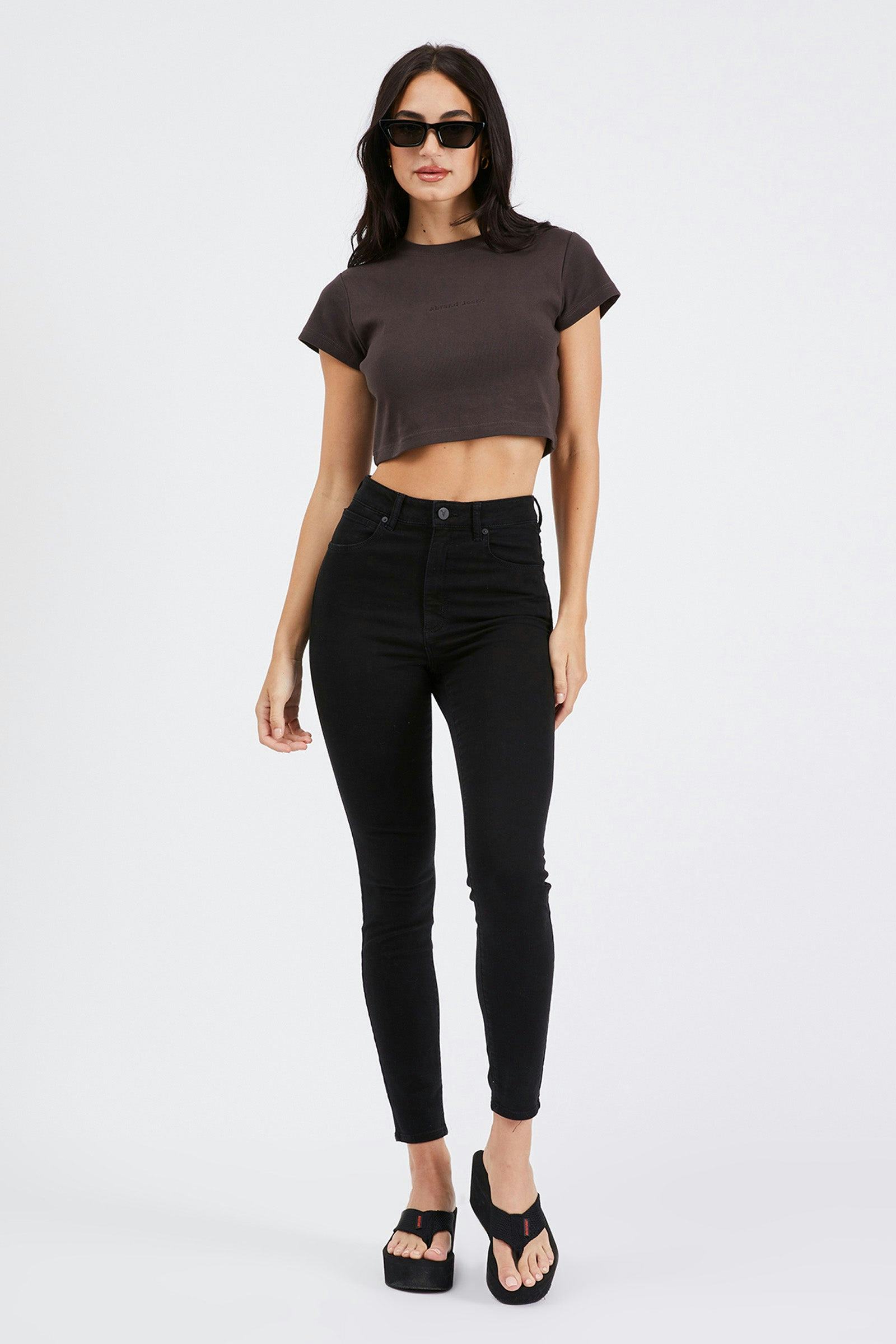 Buy High Skinny Ankle Basher Black Magic Online | Abrand Jeans